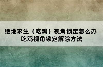 绝地求生（吃鸡）视角锁定怎么办 吃鸡视角锁定解除方法